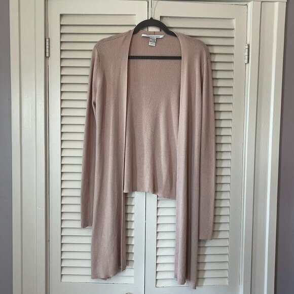 Diane von Furstenberg open 'Sloan' cardigan pink large EUC - Picture 2 of 8